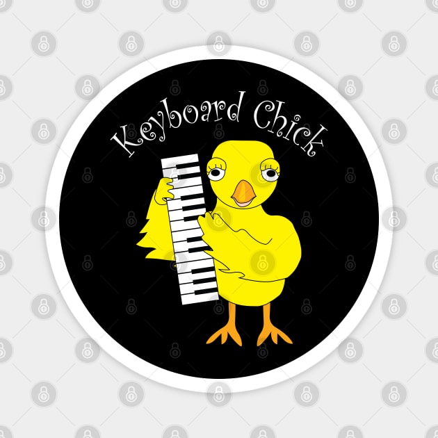 Keyboard Piano Chick White Text Magnet by Barthol Graphics